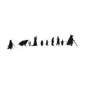 silhouettes of a group of people  With characters from Lord of the Rings, Harry Potter, Star Wars and others tattoo design idea