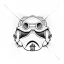 firefighter helmet with 2 fire axes behind it tattoo design idea