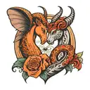 capricorn and scorpio in love each other tattoo design idea
