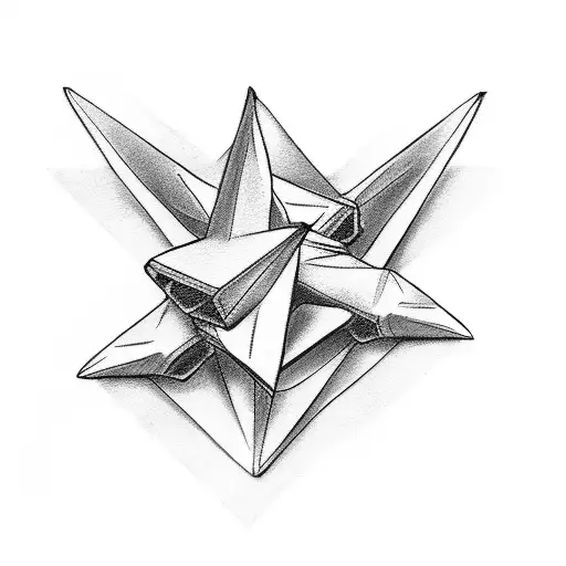 3 paper cranes  tattoo design idea