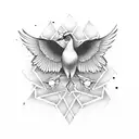 paper cranes transition into realistic japanese crane tattoo design idea