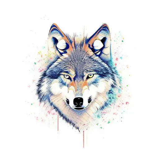 Wolf met speelkaarten en prinsesje tattoo design idea