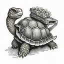 I love you with a box turtle surrounded tattoo design idea