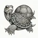 I love you with a box turtle surrounded tattoo design idea