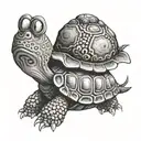 I love you with a box turtle surrounded tattoo design idea