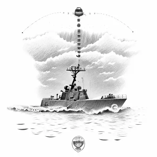 united states navy search & rescue swimmer jumping from an SH-60 seahaw tattoo design idea