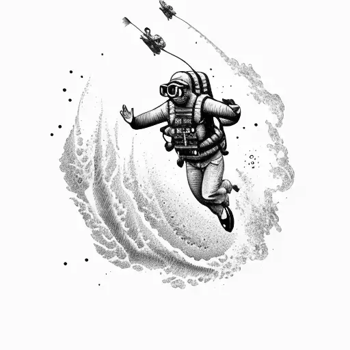 united states navy search & rescue swimmer jumping from an SH-60 seahaw tattoo design idea
