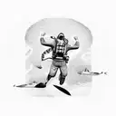 united states navy search & rescue swimmer jumping from an SH-60 seahaw tattoo design idea