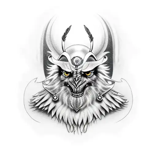 Odin anda ravens tattoo design idea