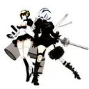Nier Automata 2B Fighting Robots tattoo design idea