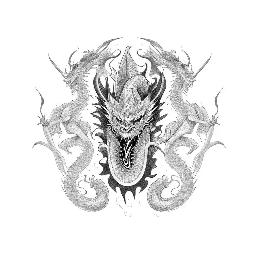 Dragon chino tattoo design idea