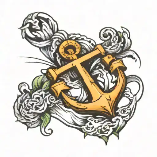 anchor and cross tattoo tattoo design idea
