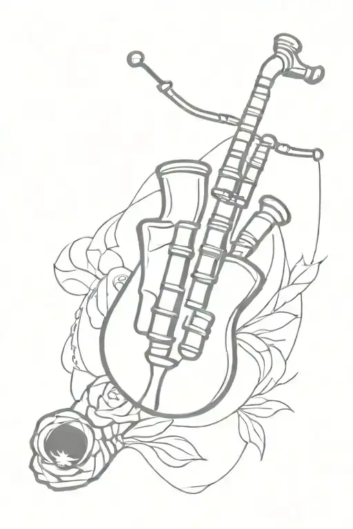 memorial tattoo with bagpipes for my brother tattoo design idea