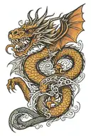 western dragon wrapped tattoo design idea