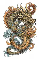 western dragon wrapped tattoo design idea