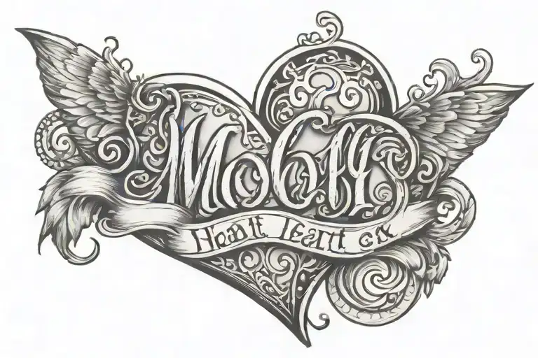 Molly written with a heart tattoo design idea