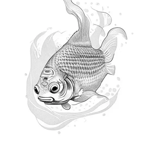 Ted lasso - be a goldfish quote  tattoo design idea