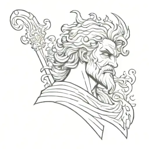 hades greek god cartoon character simple tattoo design idea