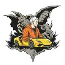 Eminem, lamborghini, backward e  tattoo design idea