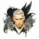 Eminem, lamborghini, backward e  tattoo design idea