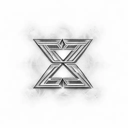Two mirrored Letters E tattoo design idea