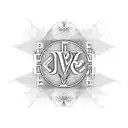 Two mirrored Letters E tattoo design idea