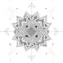 A geometric pattern inspired by traditional Middle Eastern tiles, with medical symbols incorporated within tattoo design idea