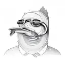 a salmon wearing sunglasses tattoo design idea