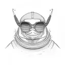 a salmon wearing sunglasses tattoo design idea