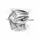 a salmon wearing sunglasses tattoo design idea