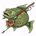 fishting irish stick figure keith herring   tattoo design idea