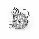 A tattoo design depicting a watchmaker at work, surrounded by tools and timepieces, showcasing your passion for watchmaking tattoo design idea