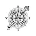 tattoo with compass and axe tattoo design idea