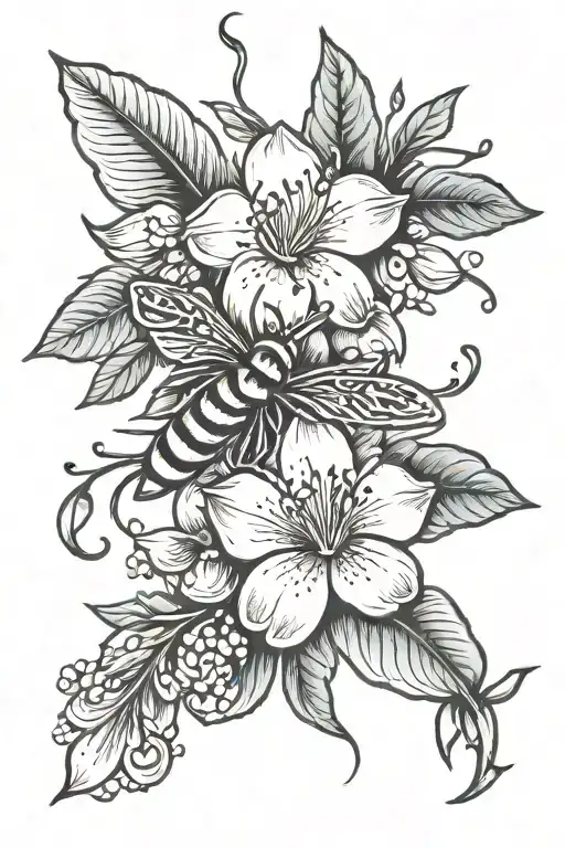 Azalea firefly tattoo design idea
