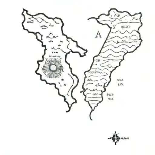 Matching Tattoo of Spain and Philippine Map tattoo design idea