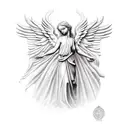 renaissance angel statue tattoo design idea