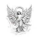 renaissance angel statue tattoo design idea