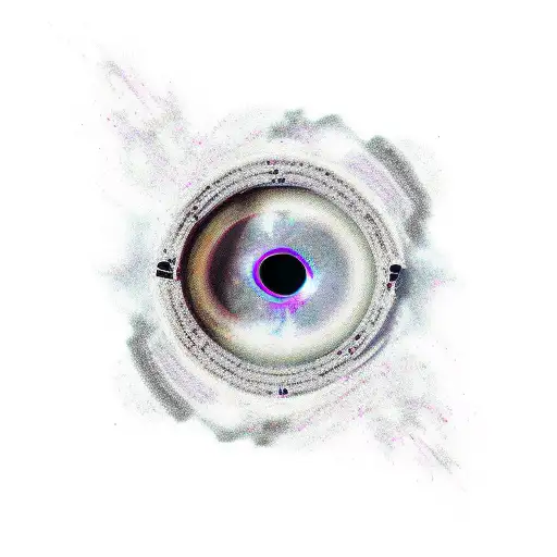 black hole event horizon tattoo design idea