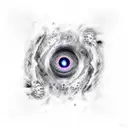 black hole event horizon tattoo design idea