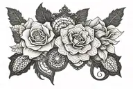 garter with lacey  tattoo design idea