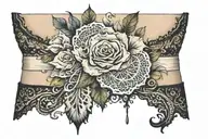 garter with lacey  tattoo design idea