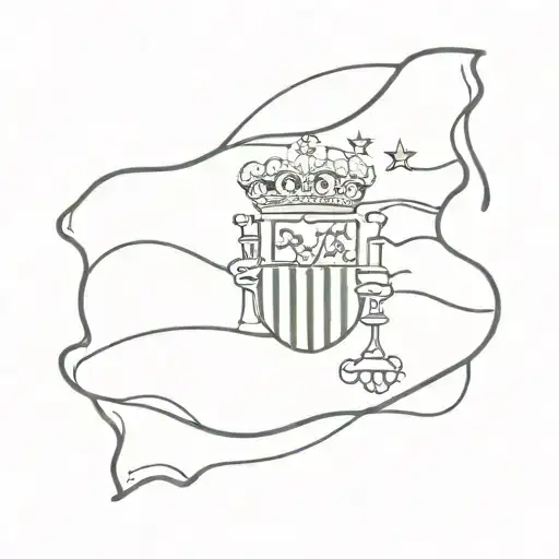 Spanish flag  tattoo design idea