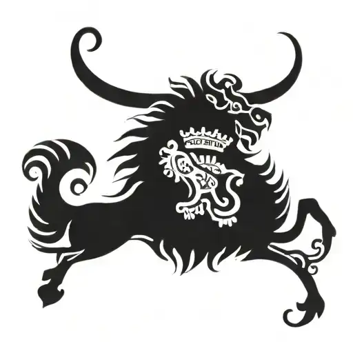 Spanish coat of arms and Spanish toro  tattoo design idea