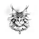 Maine Coon Cat Hunting  tattoo design idea