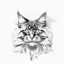 Maine Coon Cat Hunting  tattoo design idea