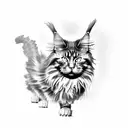 Maine Coon Cat Hunting  tattoo design idea