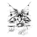Maine Coon Cat Hunting  tattoo design idea