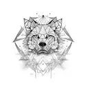 rostro de lobo tattoo design idea