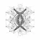 DNA HELIX, robot, volcano tattoo design idea