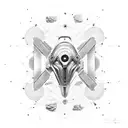 DNA HELIX, robot, volcano tattoo design idea